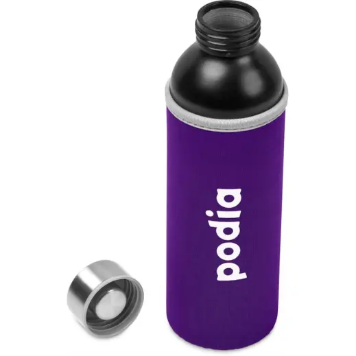 Kooshty Nostro Recycled Aluminium Water Bottle Branded Open